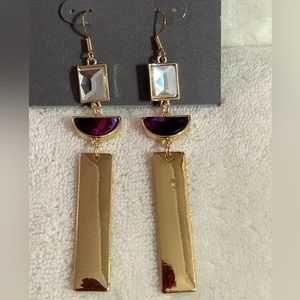Daisy Fuentes new with tags gold tone purple and clear stones, fun and flirty